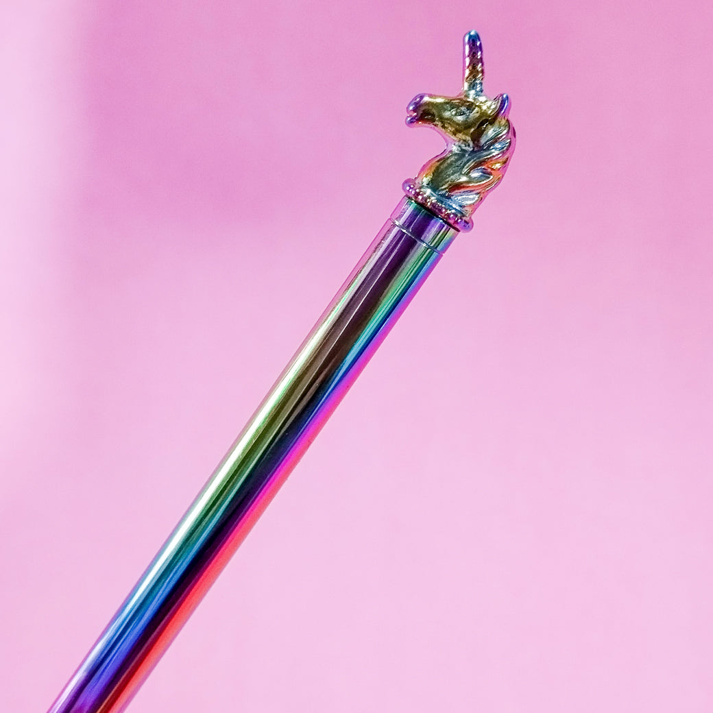 Unicorn Rainbow Metallic Metal Ballpoint Pen