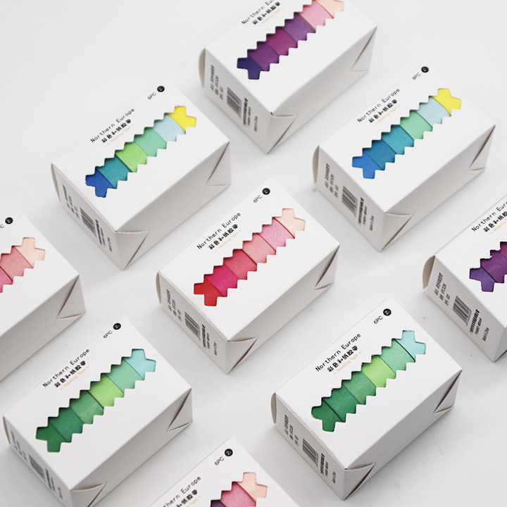 Vibrant Color Shades Washi Tape Set of 6