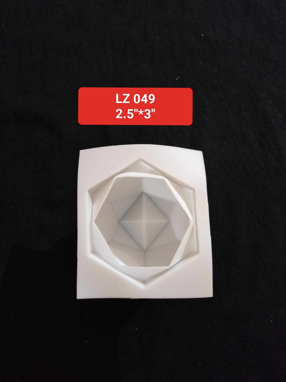 Diamond Face Cube DIY Candle Silicone Mold 2.5"*3"