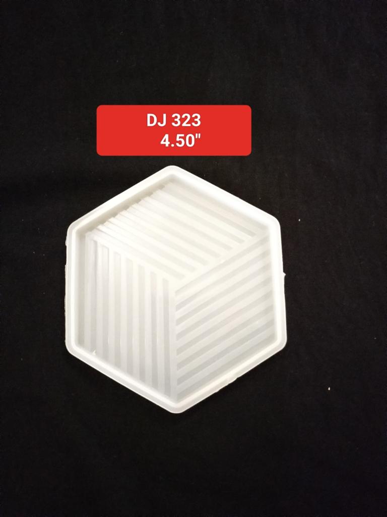 Coaster Concrete Silicone Mold Diamond Stripe Shaped Design Diy Epoxy Resin 4.50''