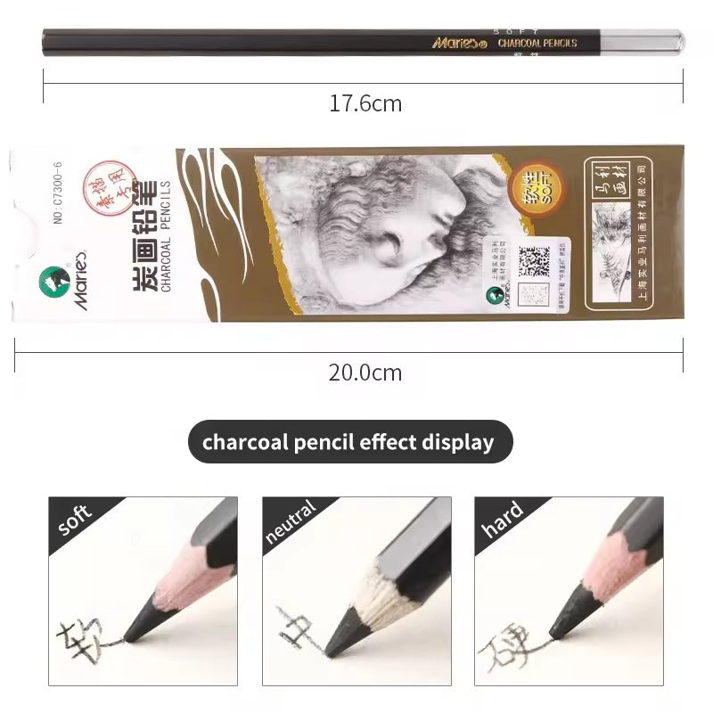 Maries Charcoal Pencil Black 1pc