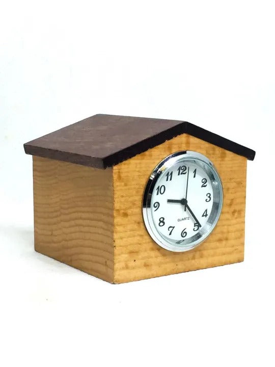 Table Analog Watch Desk Organizer wooden