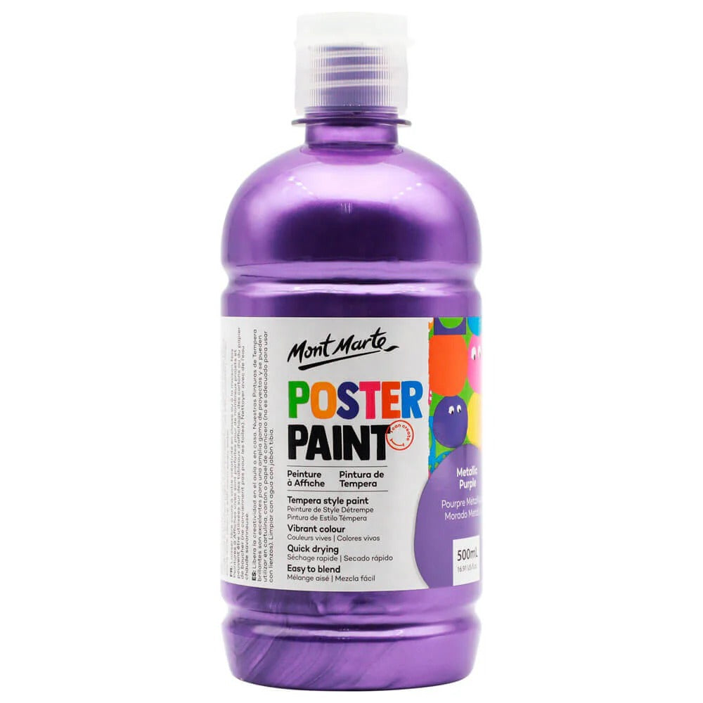 Mont Marte Poster Paint 500ml Metallic Purple