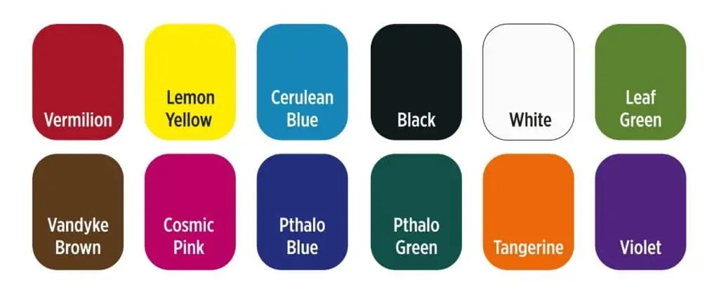 Bluebird Studio Acrylic Colours Primary Shades – 25ml Set of 12