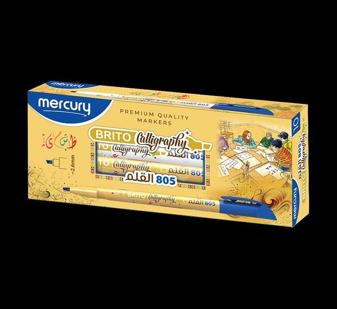 Mercury Brito Calligraphy Marker Blue 804 Box 10 Pcs