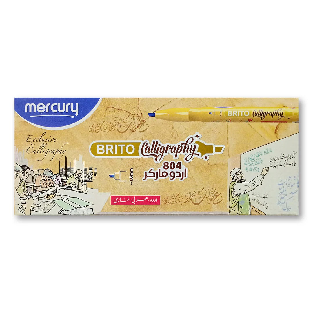 Mercury Brito Calligraphy Marker Blue 804 Box 10 Pcs