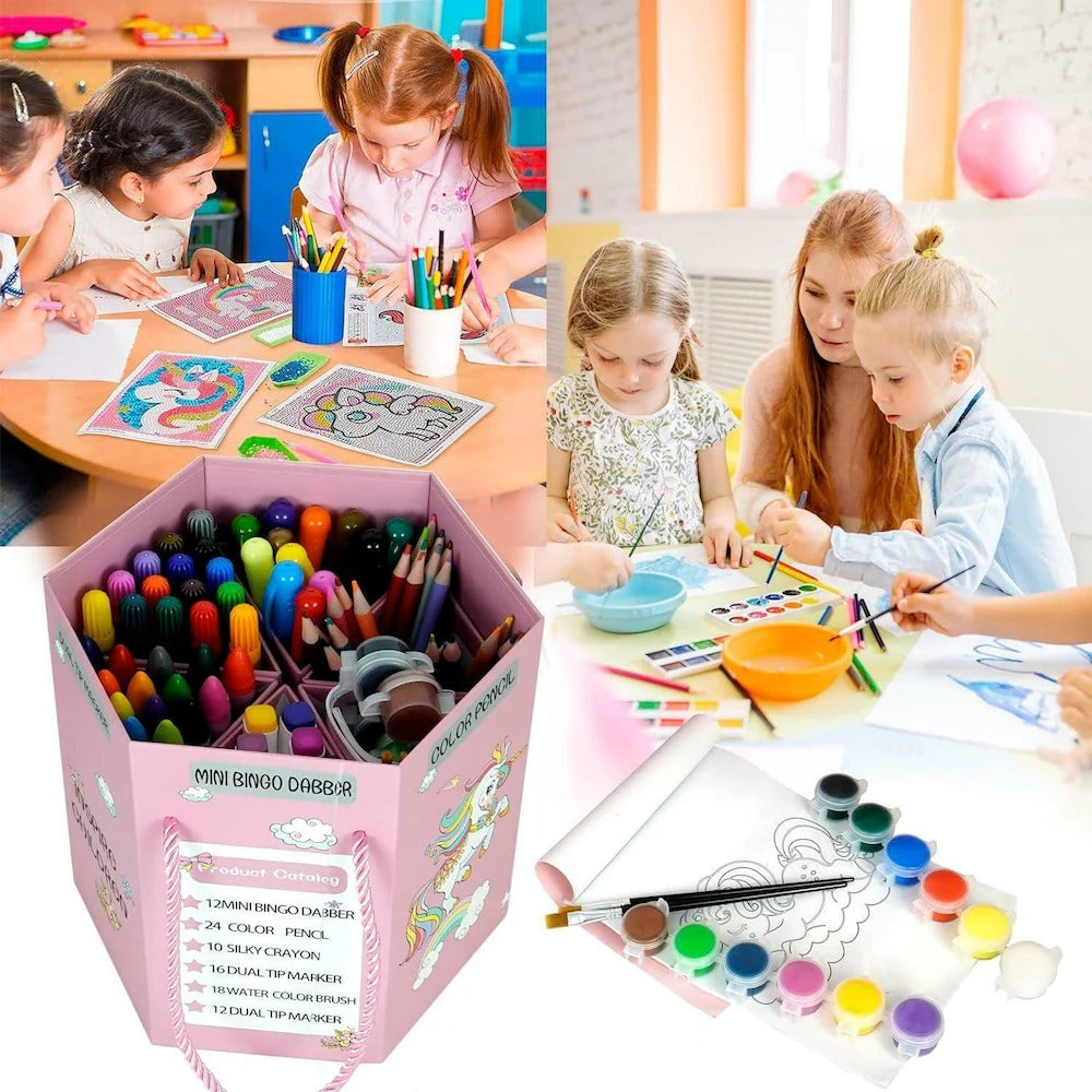 Children Deluxe Art Drawing Color Kit 83pcs