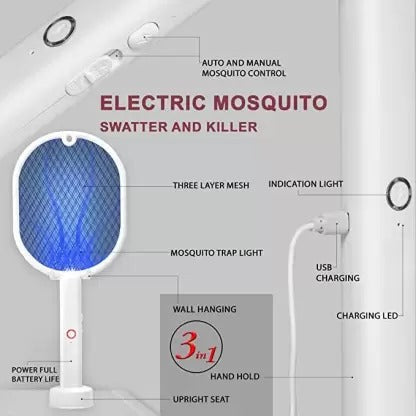 SOGO Rechargeable Mosquito Killer Bat Electric Insect Killer Indoor, Outdoor