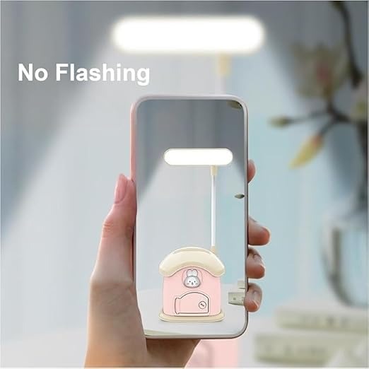 "3-in-1 Rechargeable LED Desk Lamp with Pen Holder & Piggy Bank, House-Shaped, Dimmable, Flexible 360° Hose Table Lamp for Kids"