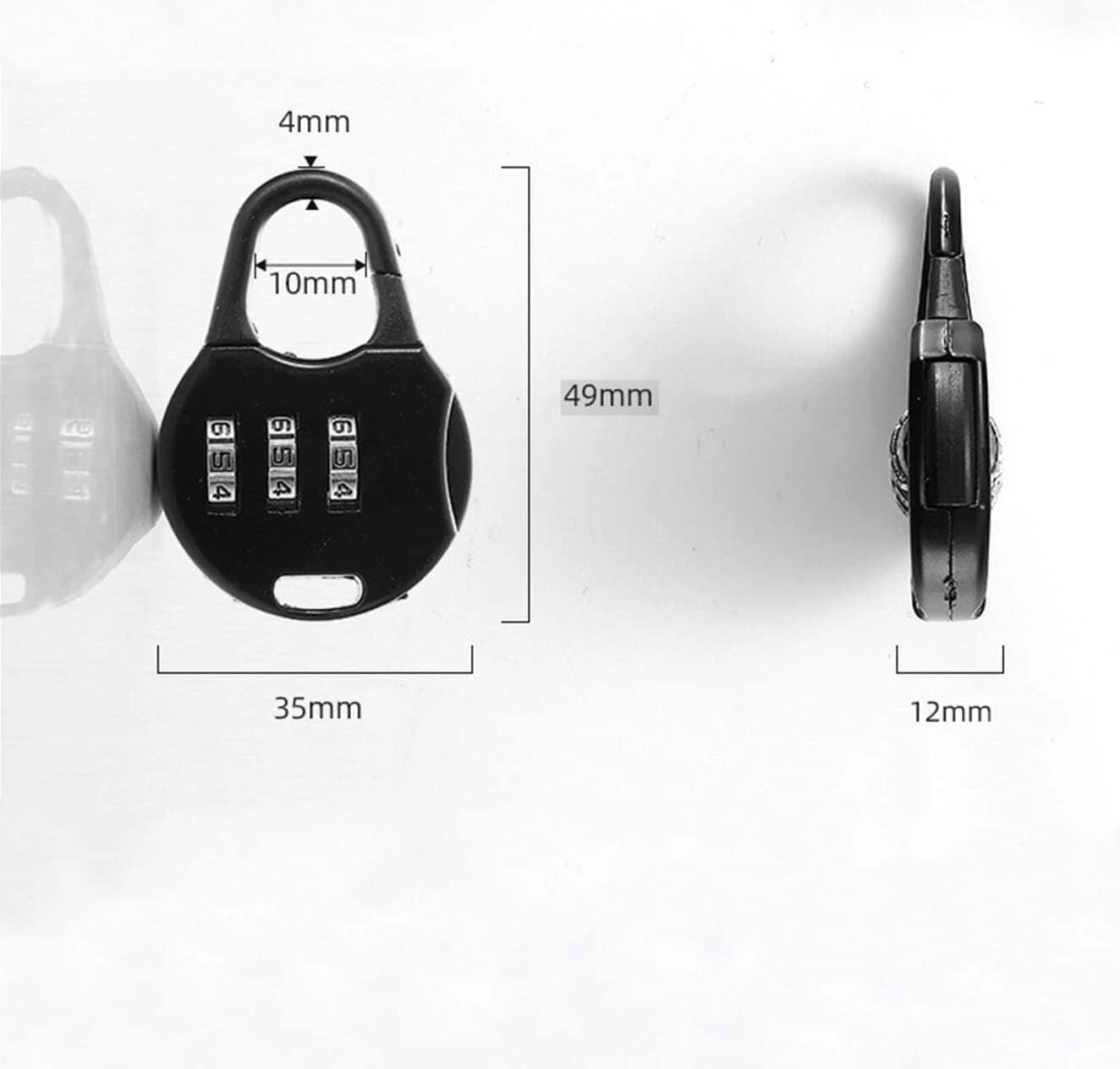 FunBlast 3-Digit Password Lock – Keyless Mini Padlock for Luggage, Travel & Briefcases 1pc