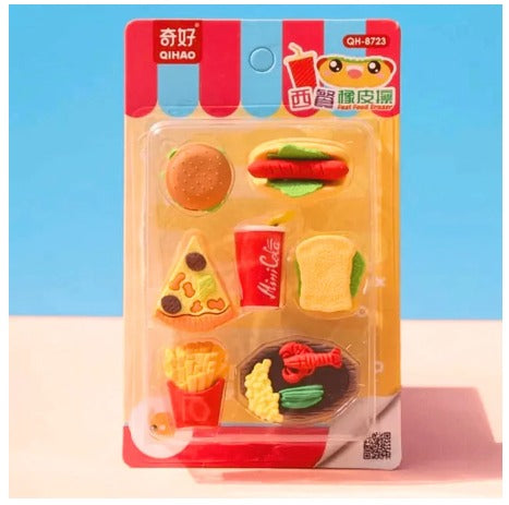 Fancy eraser Fast Food 6pcs (AS201)