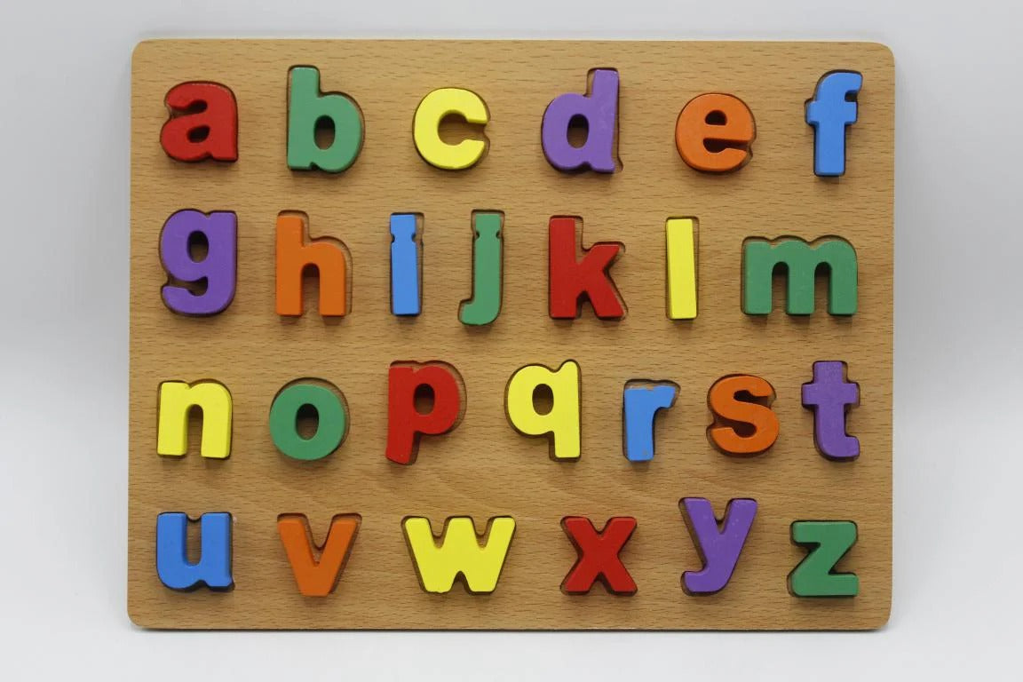 Educational Wooden Puzzle Board | Urdu Alphabet, Small abc, Capital ABC & 123 Numbers