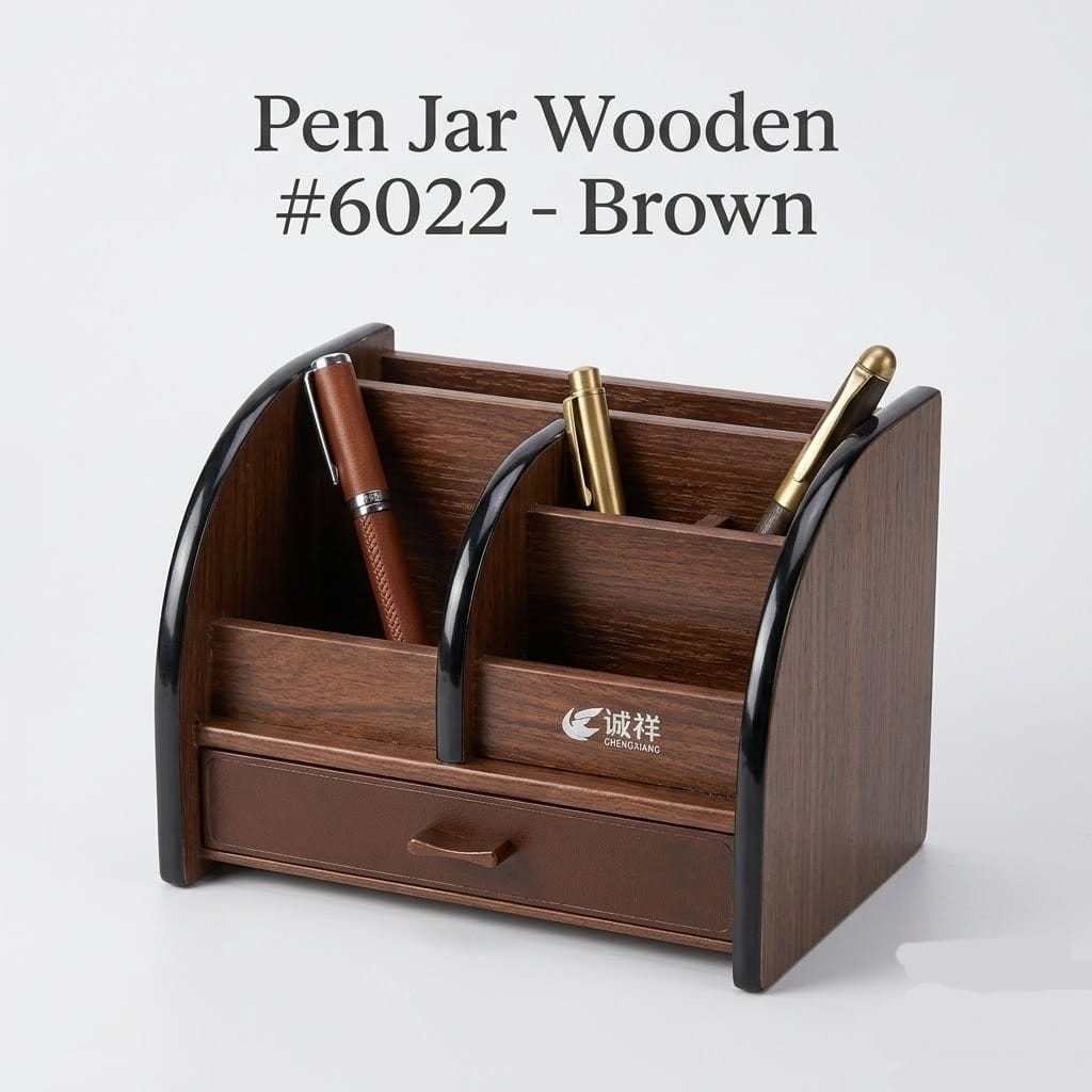 Premium Executive Wooden Desk Organizer & Pen Holder Collection