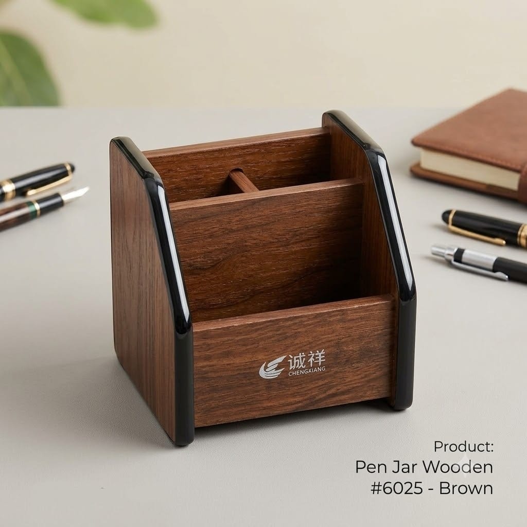 Premium Executive Wooden Desk Organizer & Pen Holder Collection
