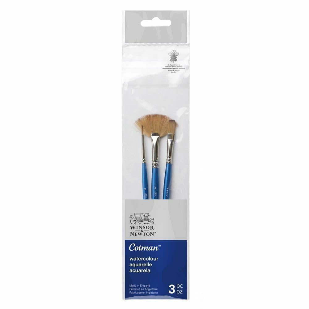 Winsor & Newton Cotman Watercolour Synthetic Hair Brush Pack of 3