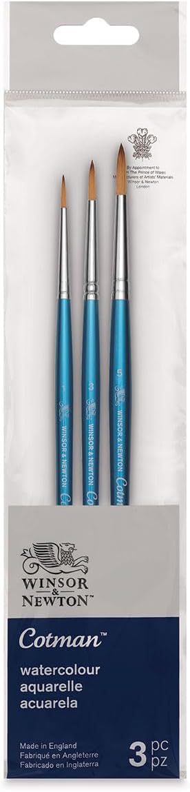 Winsor & Newton Cotman Watercolour Synthetic Hair Brush Set of 3
