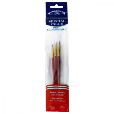 Winsor & Newton Pure Red Sablee Value Pack Set of 3 Brushes