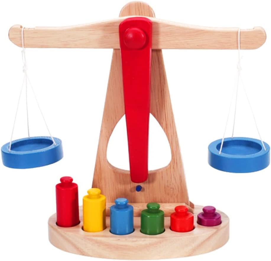 Wooden Balance Weighing Scale Toy for Kids