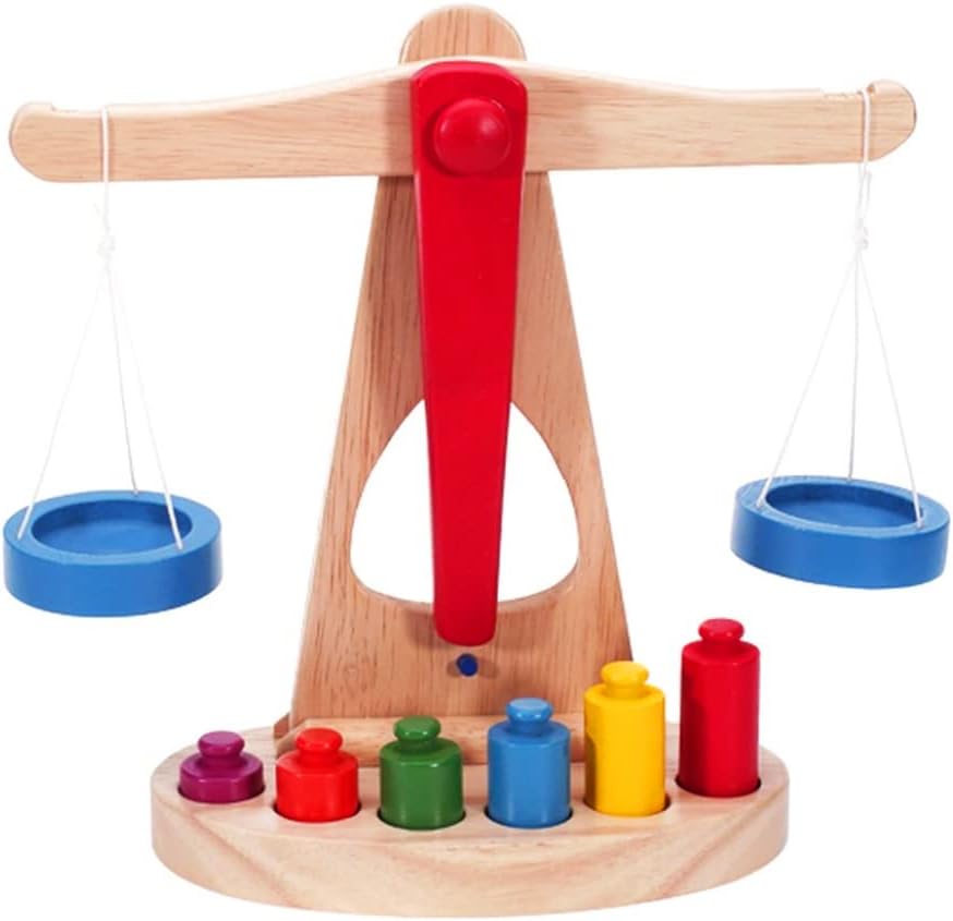 Wooden Balance Weighing Scale Toy for Kids