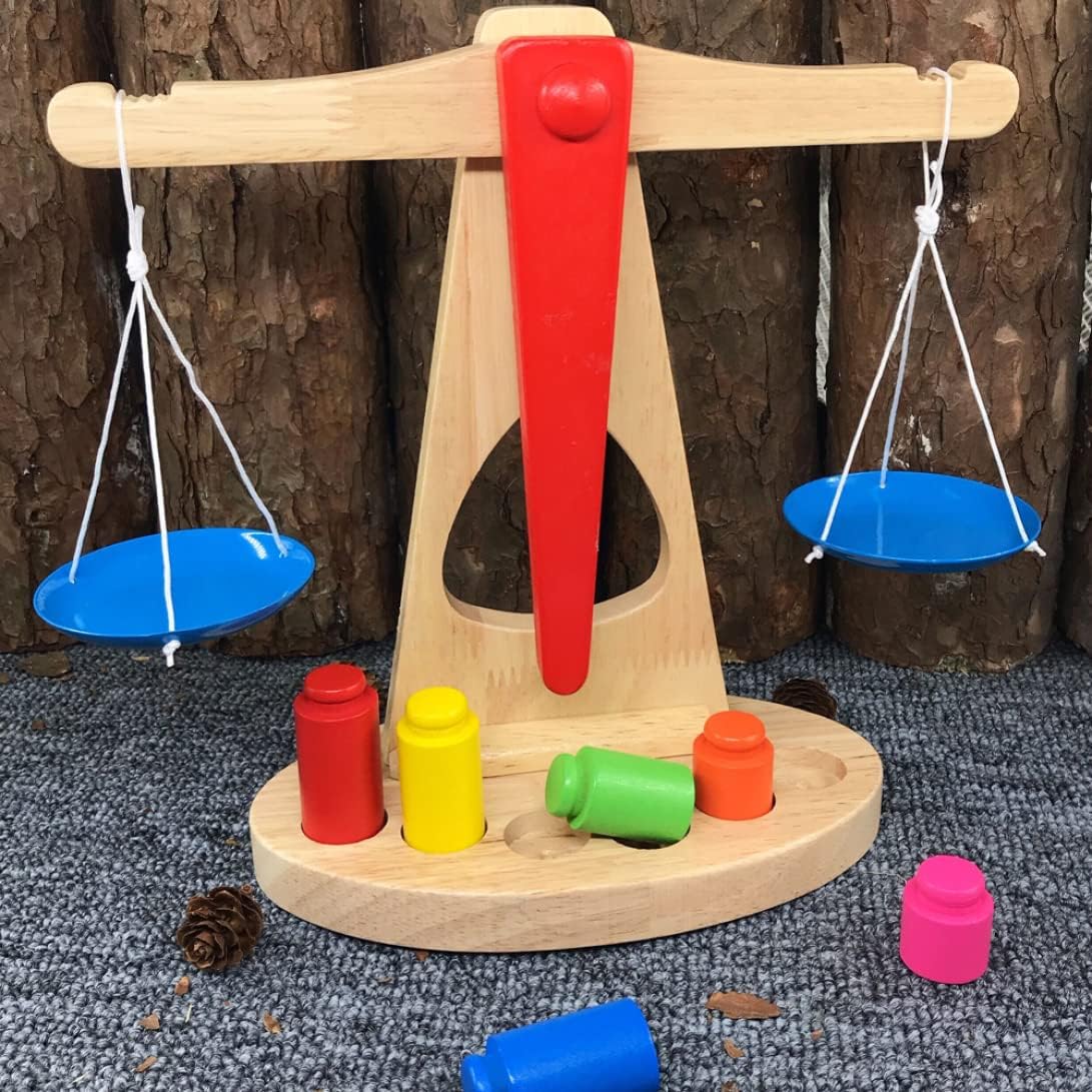 Wooden Balance Weighing Scale Toy for Kids