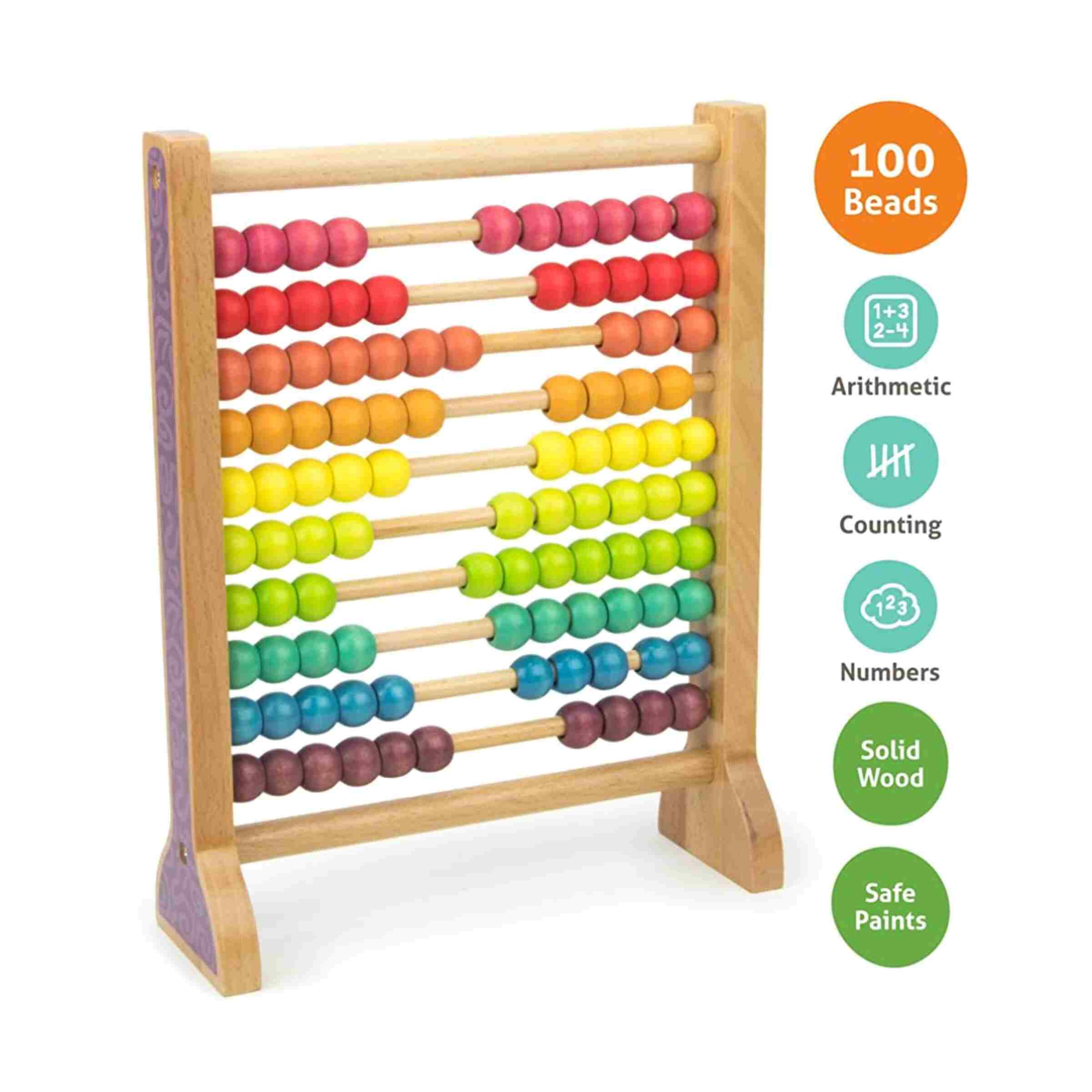 Wooden Educational Abacus Counting 100 Beads