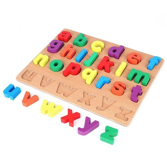 Wooden Small Alphabets Puzzle Plate 3D