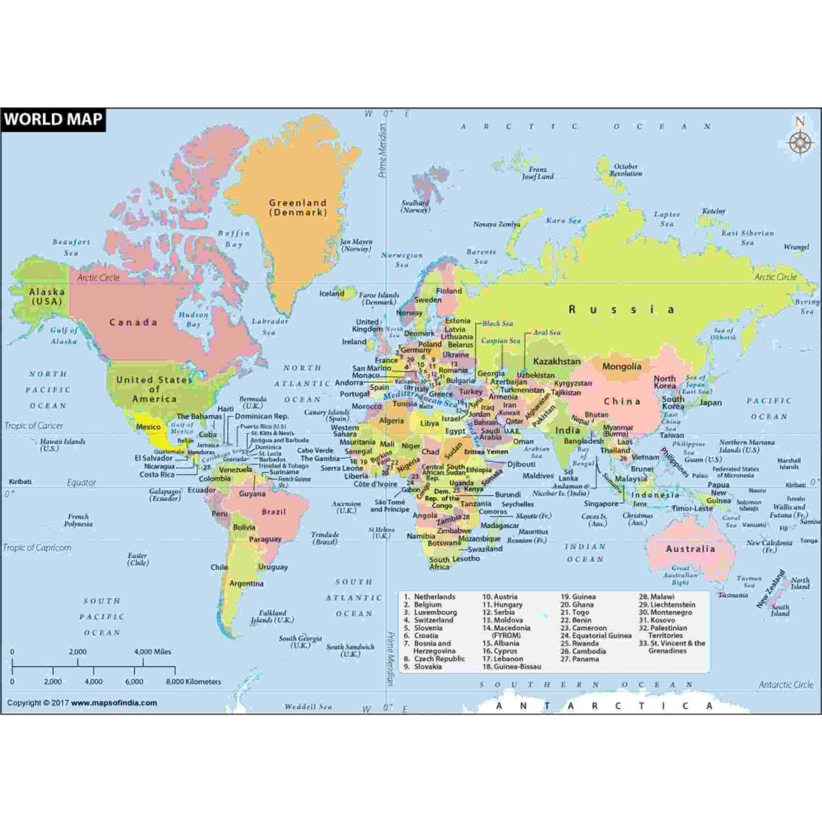 World Map Paper 28X40INCH (english)