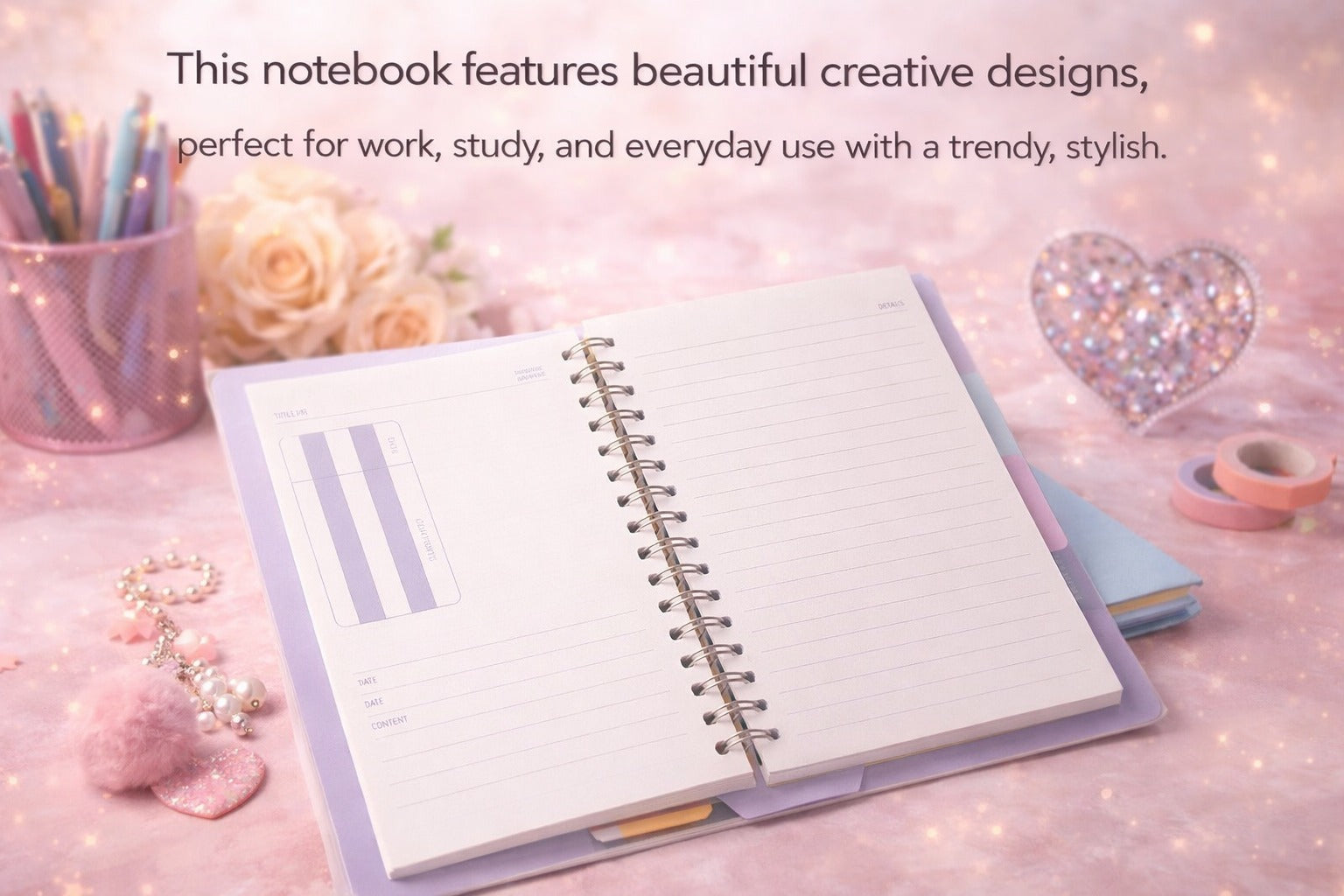 Spiral Notebook with Divider Tabs  "City Walk"