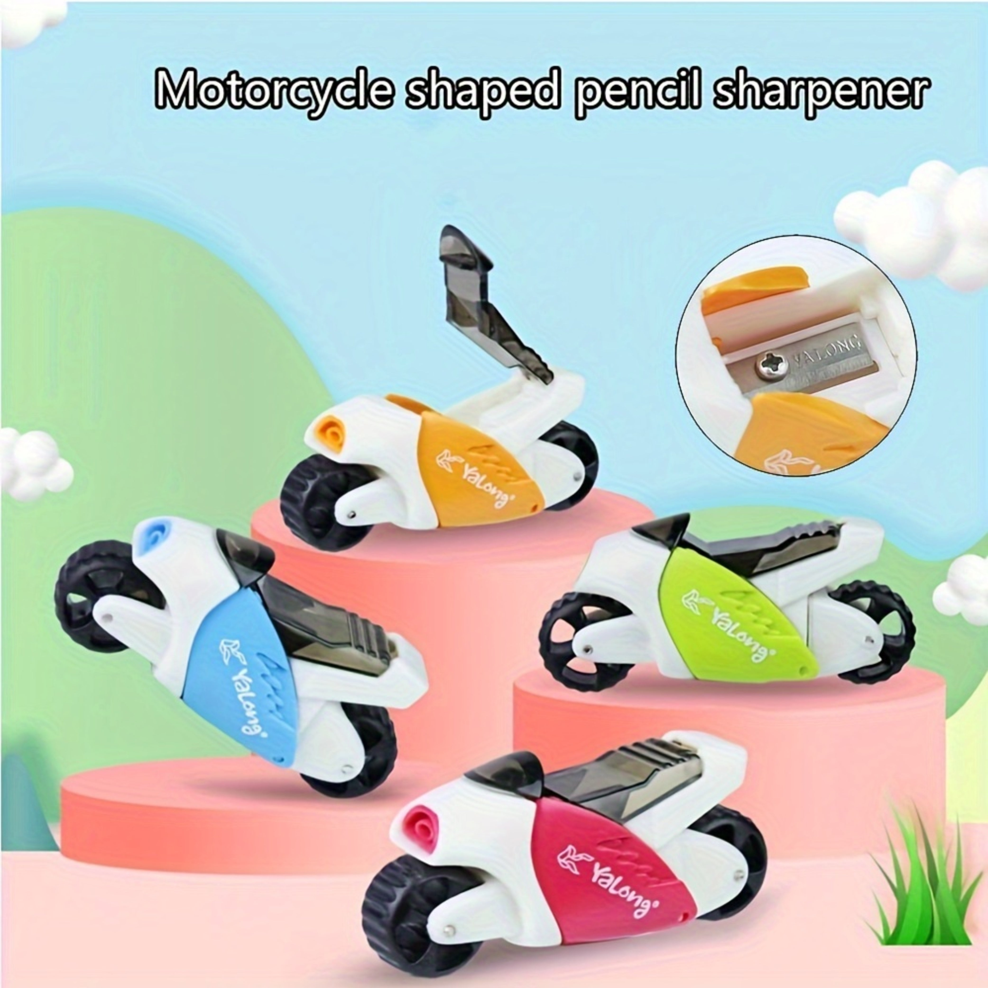 Sharpner Fancy Bike Yelong 1pc - YL96171 - Multicolour
