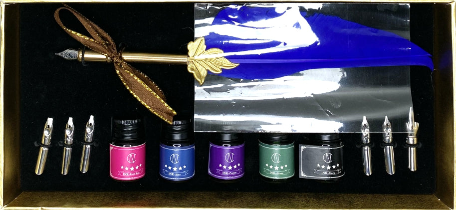 Calligraphy Pen Set with 5 Nibs & Ink Large - Multicolor