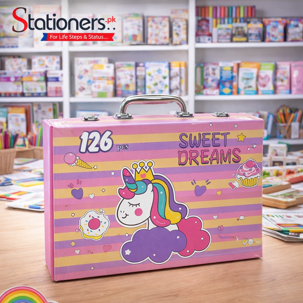 Sweet Dreams Unicorn 126pcs Art Set – Kids Coloring & Drawing Kit
