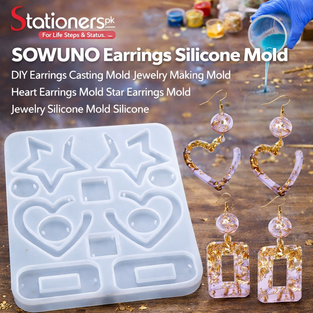 SOWUNO Earrings Silicone Mold DIY Earrings Casting Mold Jewelry Making Mold Heart Earrings Mold Star Earrings Mold Jewelry Silicone Mold Silicone