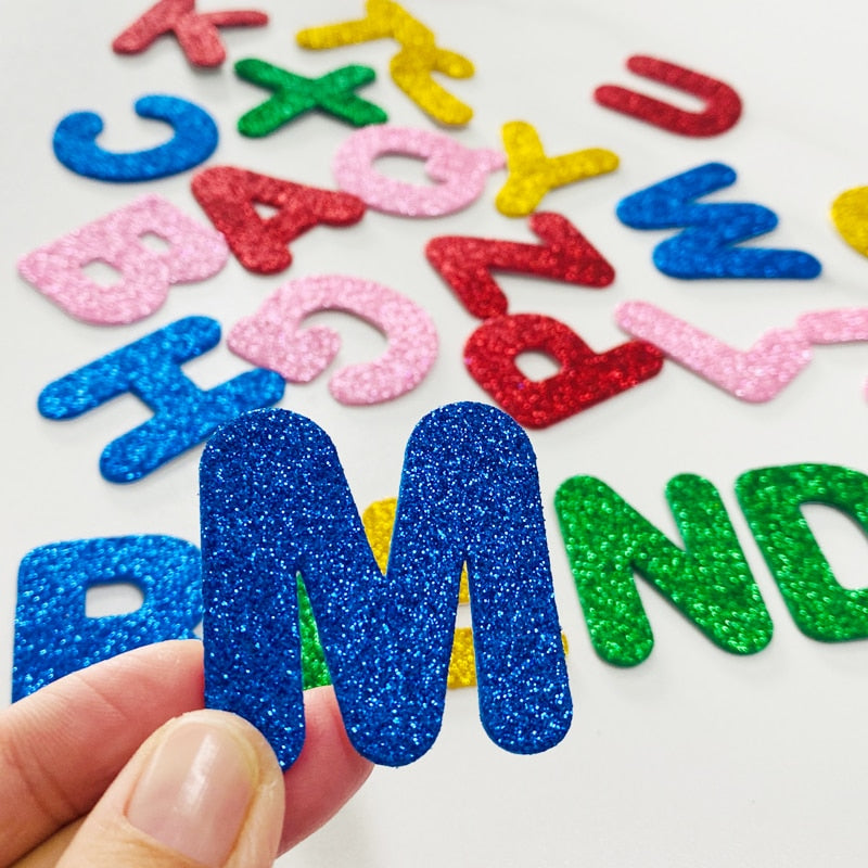 Foaming Glitter Sticker Small a.b.c