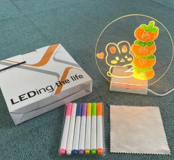 Led Light Up Board Magic LED Note Board With 7-Color Pens