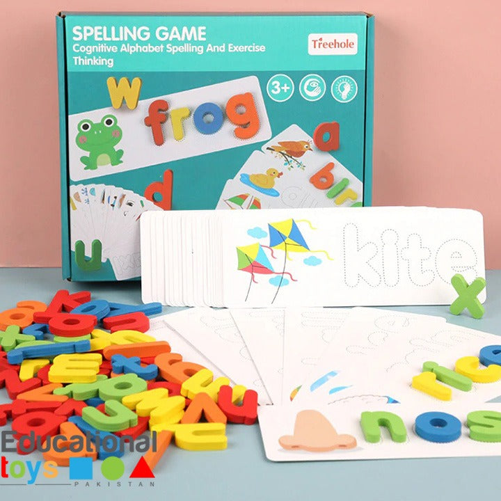 English Letter Learning Cards with Alphabet Pegs