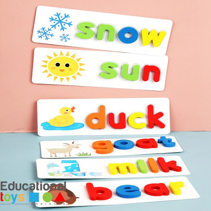 English Letter Learning Cards with Alphabet Pegs