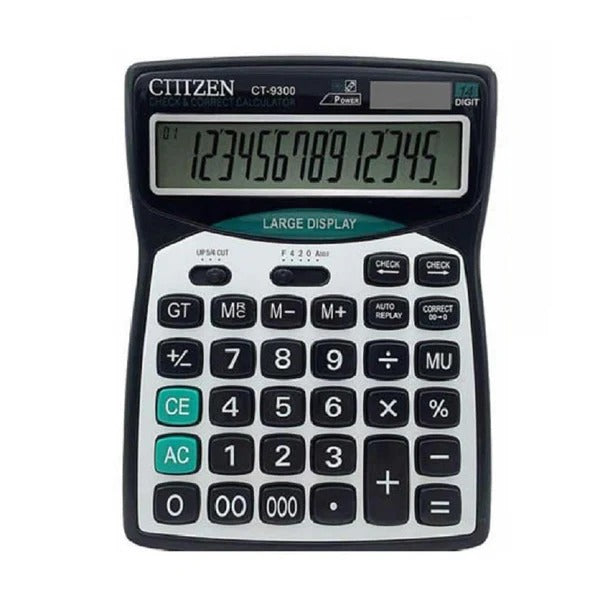 Citizen Calculator CT-9300 | 14-Digit Desktop Calculator | Dual Power (Solar + Battery) | Large Display