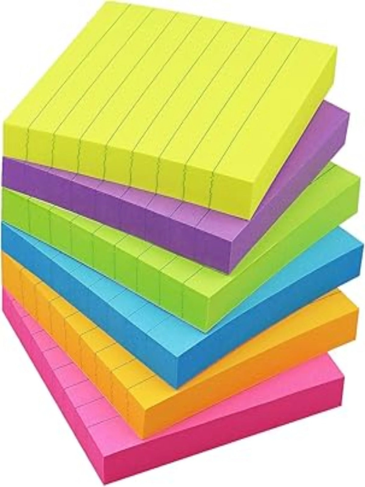 Multicolour Lined Sticky Notes – Self-Adhesive Memo Pad