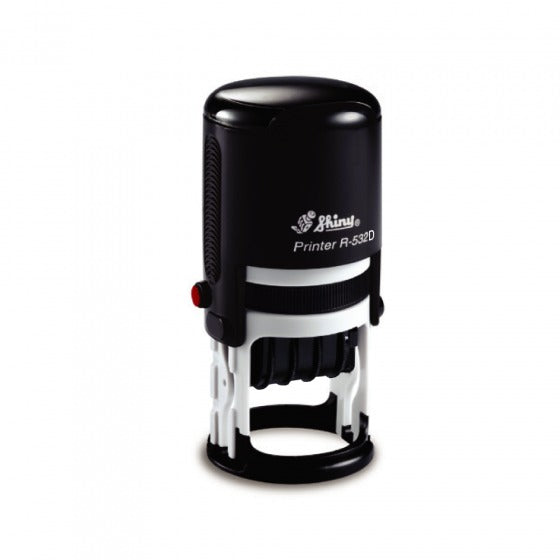 Shiny Self-Inking Stamps R-532D & R-532D – Round Simple & Date Stamps