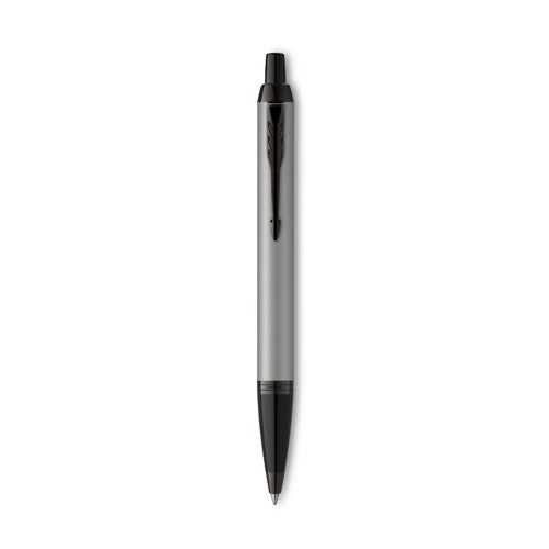 Parker IM Monochrome Blue Ballpoint Pen With Matte Grey PVD Finish