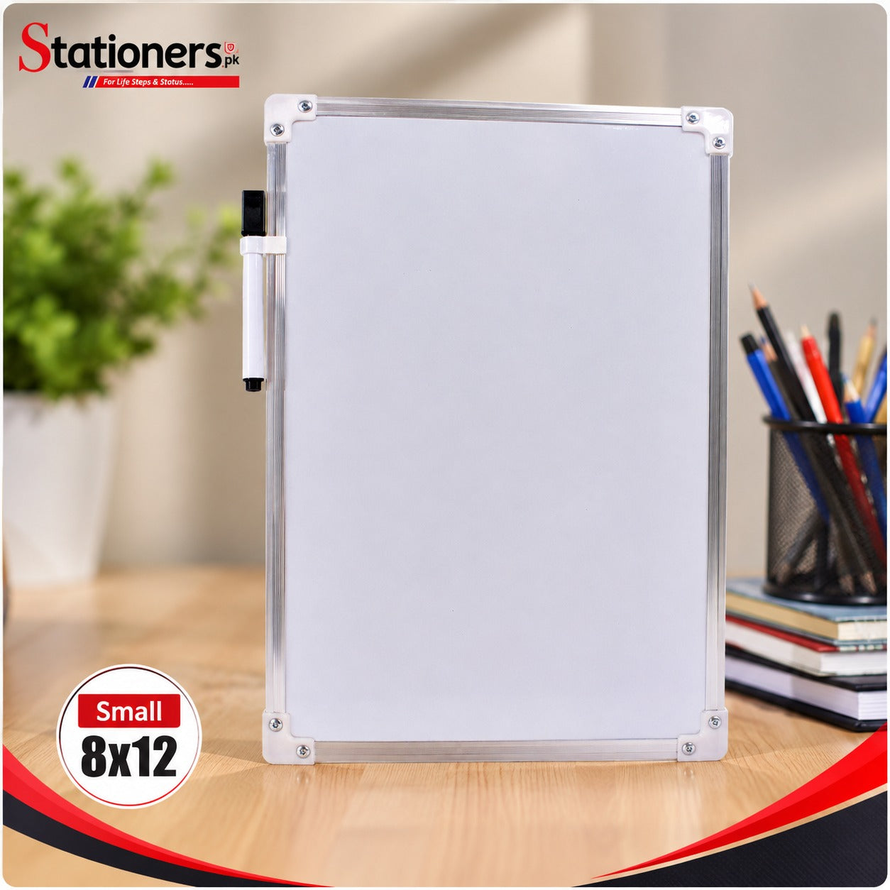 Magnetic White Board Aluminium Border – Small (8x12), Medium (10x14) & Large (12x16) | Dry Erase Writing Board