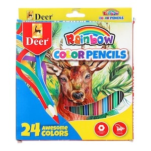 Deer Rainbow Colour Pencils – 6pcs Half, 12pcs Half, 12pcs Full & 24pcs Full