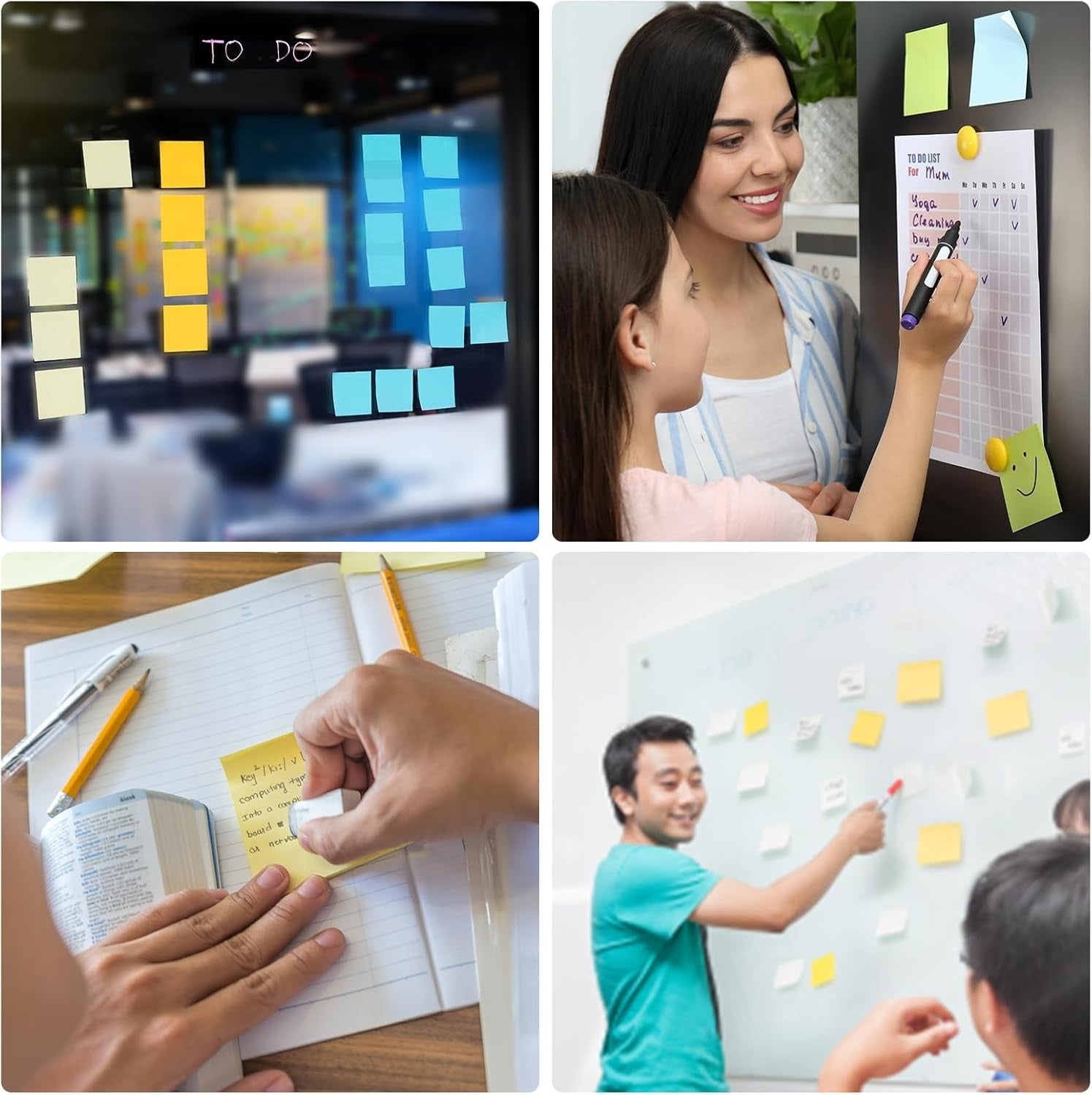 Neon Color Sticky Note Pads 3x4 – Multicolor Self-Adhesive Memo Sheets Pack