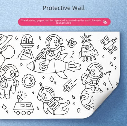 Craffiti Scroll for Children 85mm x 5 Meters Reusable Drawing Sticker Roll | Wall Graffiti Coloring Paper for Kids (3+ Years)