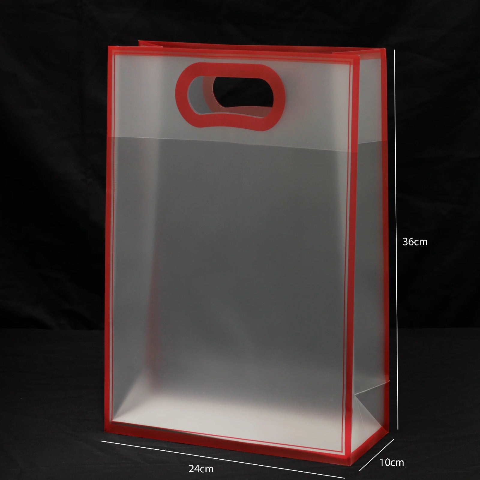 Transparent Gift Bag Large 36x24x10cm with Handle | Clear PVC Gift Packaging Bag for Stationery, Birthday & Event Gifts 3pcs