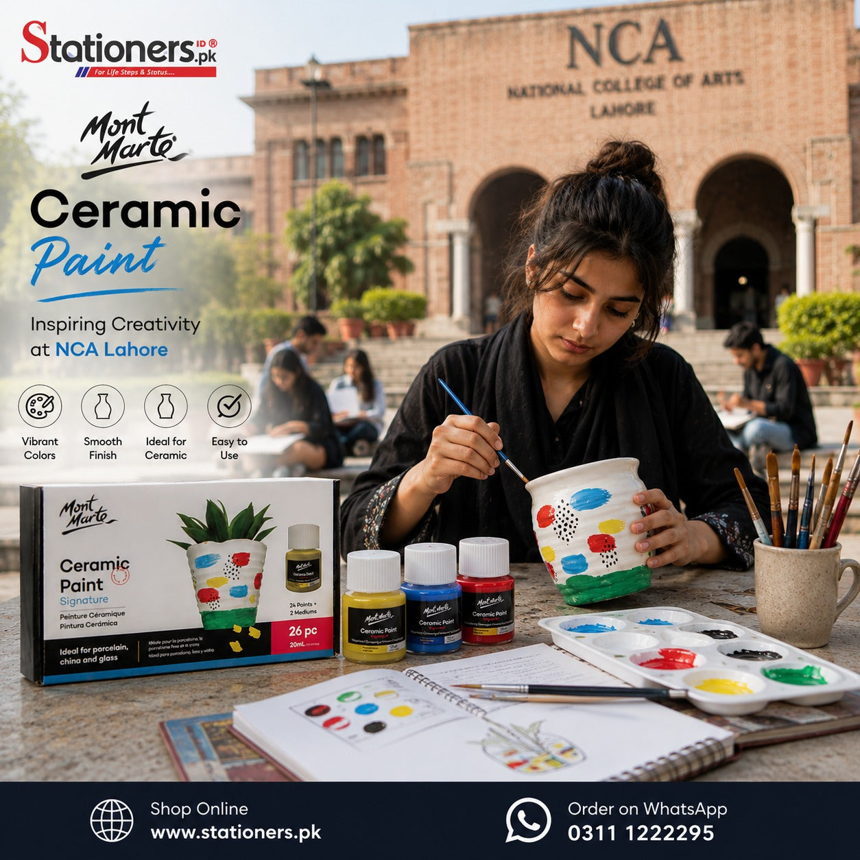 Mont Marte Ceramic Paint Signature Set – 26 Piece (20ml)