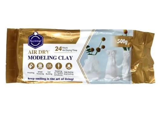 Keep Smiling Air Dry Modeling Clay – White & Brown | 250g & 500g