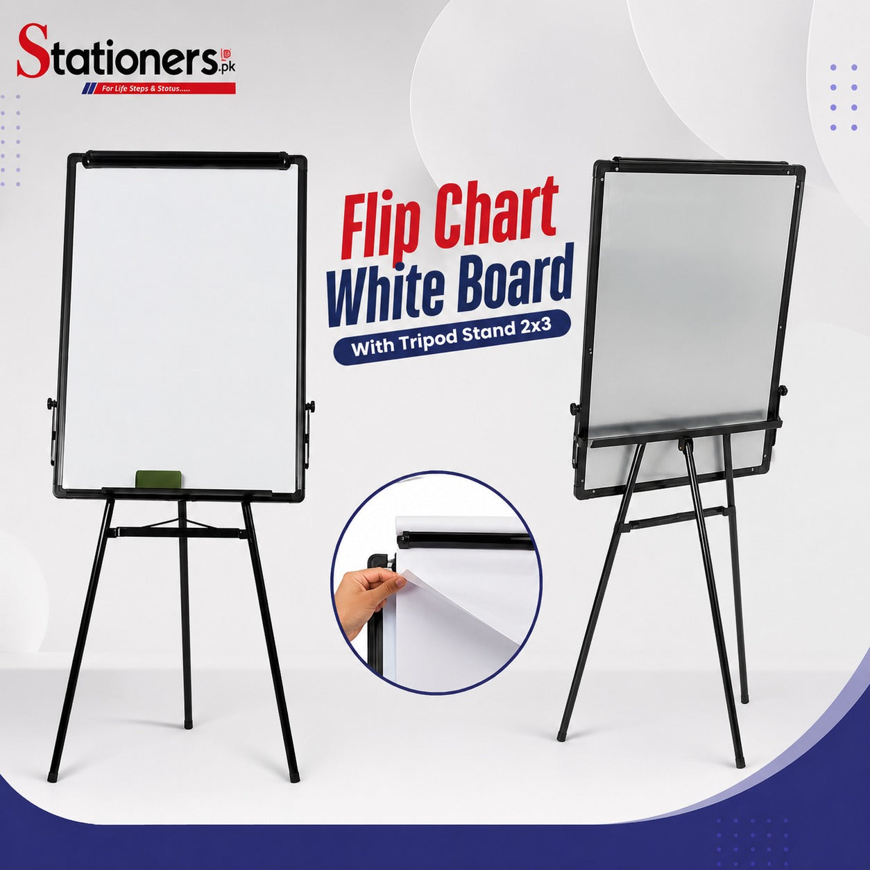Flip Chart White Board with Tripod Stand 2x3 – Portable Presentation & Dry Erase Board