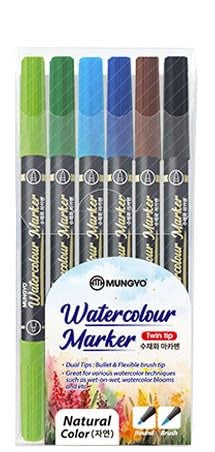 Mungyo Watercolor Twin Tip Pen 6Pcs Set