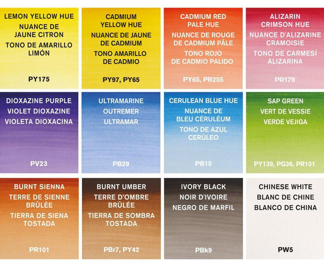 Winsor & Newton Cotman Watercolour Assorted Colours Tube 8ml Set of 12